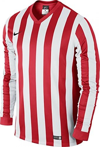 Image of Nike Division Top Striped Long-Sleeved Jersey Multi-Coloured University Red/White/Black Size:XL