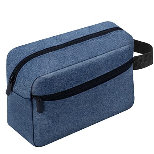 Image of Toiletry Bag for Men, Portable Travel Wash Bag Waterproof Shaving Bag Toiletries Accessories Cosmetic Bag Make Up Bag, Gym Shower Bathroom Makeup Bag with Handle (Blue)