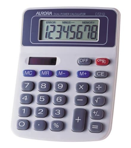 Image of Aurora DT210 Semi Desktop Calculator, Grey