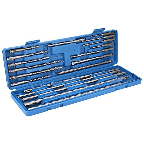 Image of SDS Masonry Drill Bit Set - 20pcs, Concrete, Bricks & Stones, Carbon Steel + Carbide Drill Tips
