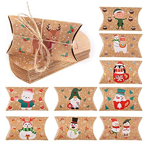 Image of LOKIPA Christmas Small Boxes, 36 Gift Pillow Boxes Candy Jewellery Box for Christmas Party Favor