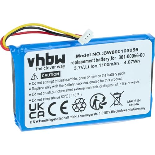 Image of vhbw Battery compatible with Garmin DriveSmart 5, 50 LMT-D, 51 LMT-D EU, 55, 61 LMT-S, 65 GPS Navigation System Sat Nav (1100mAh, 3.7V, Li-Ion)
