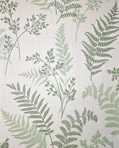 Image of Fine Decor FD43769 Fern Luxury Textured Vinyl Wallpaper, Green