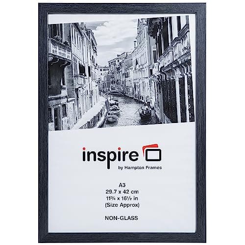 Image of Hampton Frames WESTMINSTER Paperwrap Poster Photo Display Frame Acrylic (Non Glass) Grey A3 (30x42cm) WESA3GRY