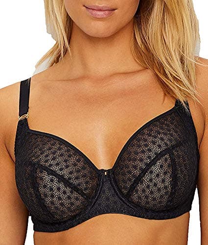 Image of Freya Women's Starlight Unlined Balcony Lace Underwire Bra Demi, Black, 34FF
