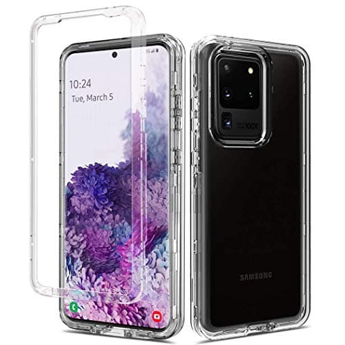 Image of GAPlus Samsung Galaxy S20 Ultra 5G Front and Back Case [Built in Screen Protector] Transparent Clear Fully Protection PC Hard Soft Slim Thin Cover Bumper Shockproof For Samsung Galaxy S20 Ultra 5G
