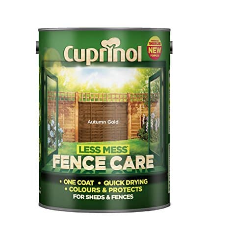 Image of Cuprinol 5191664 Less Mess Fence Care Exterior Woodcare, Autumn Gold, 5 Litre