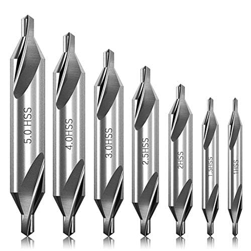 Image of 7 Pieces Center Drill Bits Set, M2 High Speed Steel 60-Degree Angle Center Drill Bits Kit Countersink Tools for Lathe Metalworking Size 1.0 1.5 2.0 2.5 3.0 4.0 5.0