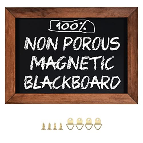 Image of Umtiti Blackboard Magnetic Board, 10 x 14 Inches (26 cm x 36 cm), Pine Wood Framed Rustic Vintage Decor. Chalkboard for Wedding, Kitchen, Bar, Restaurant, Menu for Home (HB-BN-2636) DE