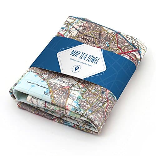 Image of Personalised Cotton Map Tea Towel - Landranger Mapping