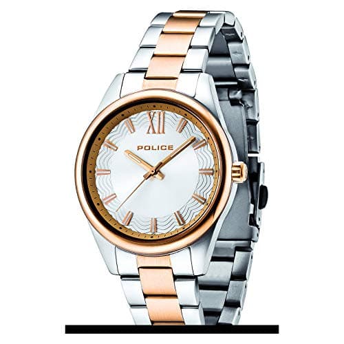 Image of Police unisex Quartz Watch with Silver Dial Analogue Display and Two Tone Stainless Steel Bracelet 14493MSTR/04M