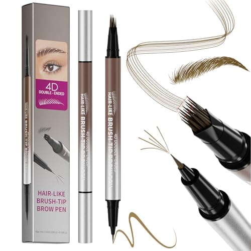 Image of Eyebrow Pencil, Microblading Eyebrow Pen with Angled Brush, 2-in-1 Eye Brow Pencil, Precise Brush Create Wild Natural Hair-Like Brows, Waterproof, Last All Day Makeup, Shaping, Defined (Light Brown)