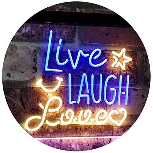 Image of ADVPRO Live Laugh Love Bedroom Display Gift Dual Color LED Neon Sign Blue & Yellow 600 x 400mm st6s64-i3082-by