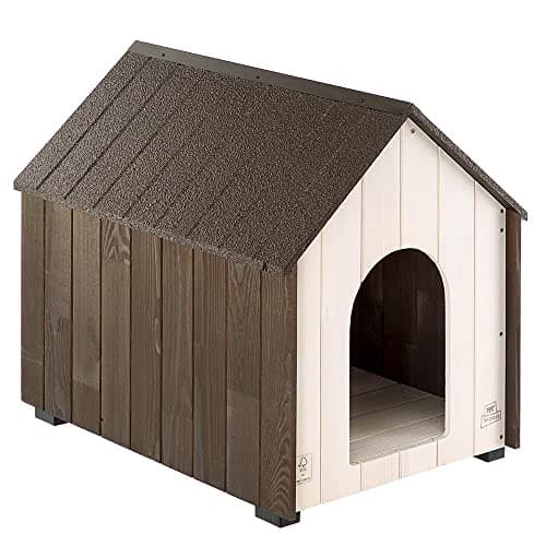 Image of Ferplast KOYA FSC Wooden Dog House - Opening Roof, Sloping, Waterproof & Anti-UV Resin Treatment - Ventilation Grille - Insulating Feet - Finished Door - L, 63.5 x 91.5 xh 78 cm