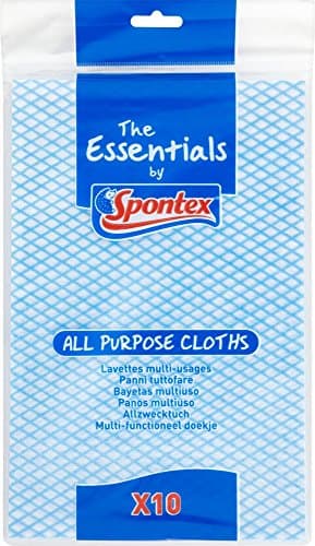 Image of Spontex The Essentials All Purpose Cleaning Cloths | Versatile & Reusable Dish Cloths | 10 Pack
