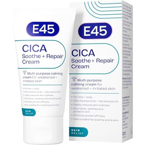 Image of E45 Cica Soothe & Repair Cream - Protects and Restores Dry, Sensitive & Irritated Skin, Reduces Redness - With Natural Ingredients, Fragrance Free, 50ml