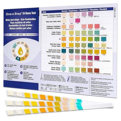 Image of 5 x Urinalysis Multisticks Strips -10 Parameter Professional/GP Urine Tests - pH/Glucose/Ketone/Liver & Kidney Infection