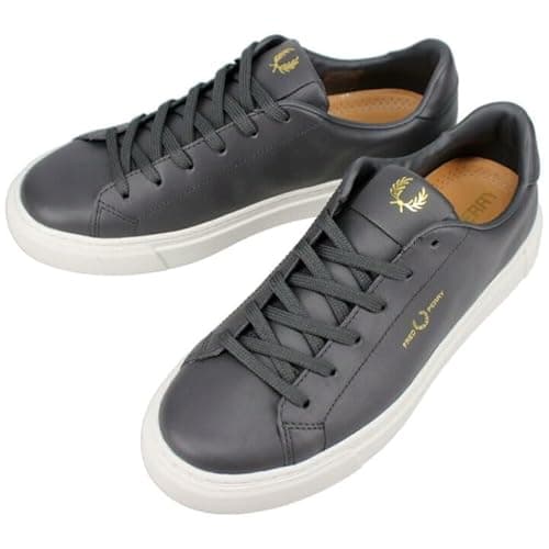 Image of Fred Perry Mens Womens Unisex B5310 B71 Leather Court Trainers Gunmetal Grey 6 UK 39 EU