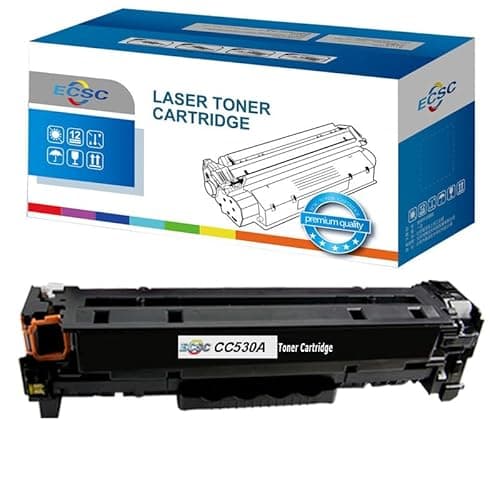 Image of ECSC Compatible Toner Cartridge CC530A Replacement for HP Colour LaserJet CM2320 CM2320fxi CM2320n CM2320nf CP2020 CP2025 CP2025dn CP2025n (Black, 1-Pack)