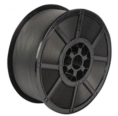 Image of 2000Meter x 12mm Wide Black Polypropylene Hand Pallet Strapping Coil - Heavy Duty 145kg Break Strength