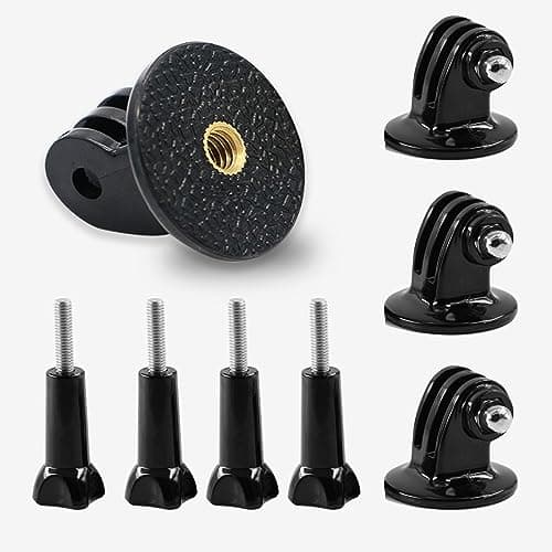 Image of SNSYGN Tripod Mount Adapter for GoPro, Action Camera Monopod Mount Compatible with HD Hero and Hero 1/2/3/4 with 1/4 Screw Camera Mount Compatible Thumbscrew (Black)