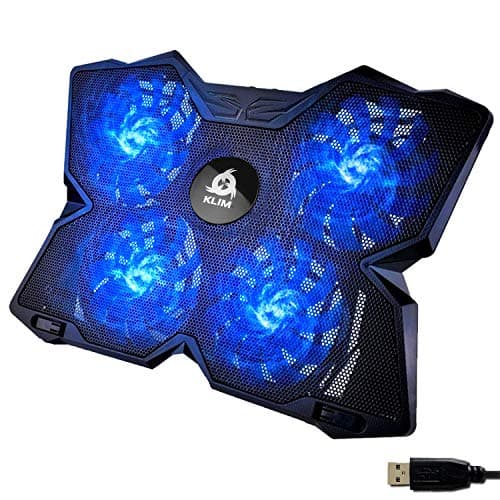 Image of KLIM Wind Laptop Cooling Pad - More than 500 000 units sold - New Version - The Most Powerful Rapid Action Cooling Fan - Laptop Stand with 4 Cooling Fans at 1200 RPM - USB Fan - PS5 PS4 - Blue