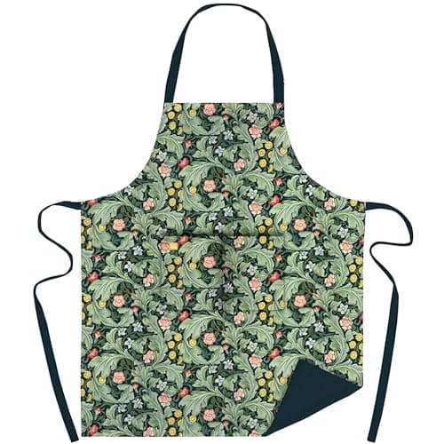 Image of Museums & Galleries Adjustable Apron - V&A Design - Floral Leicester Wallpaper by J.H Dearle - Organic Cotton - Stylish Home Accessory