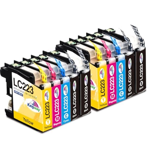 Image of KINGWAY LC223 Ink Cartridges 10-Pack, Replacement for Brother LC223 Ink Cartridges, Compatible with DCP-J4120DW MFC-J5625DW MFC-J5320DW MFC-J4625DW MFC-J4620DW MFC-J5720DW MFC-J480DW MFC-J4420DW