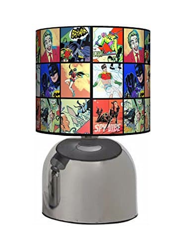 Image of Batman Retro Classics - Bedside Touch LAMP - Boys Bedroom Light/LAMP Shade - Yellow - Mains Operated (UK Plug)