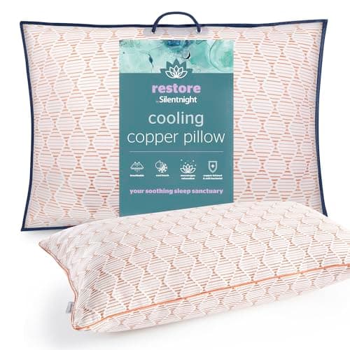 Image of Silentnight Restore Cooling Copper Pillow - Temperature Regulating Ideal to Relieve Night Sweats & Hot Flushes - Breathable & Antibacterial Fresh Bed - 1 Pack