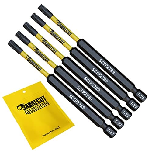 Image of 5 x SabreCut SCTP2789_5 89mm T27 TX27 Torx Tamper Proof Security Magnetic Impact Screwdriver Driver Bits Set Heavy Duty