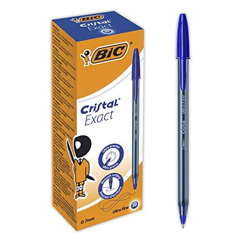 Image of Bic Crystal Exact Fine Point Pens (0.7 mm) - Blue, Box of 20