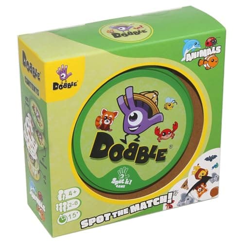 Image of Asmodee | Dobble Animals | Fun Family Card Game | Fast-Paced Observation Game | 15 Min Playtime | 2-8 Players | Ages 6 and up | Tin Box & 55 Cards