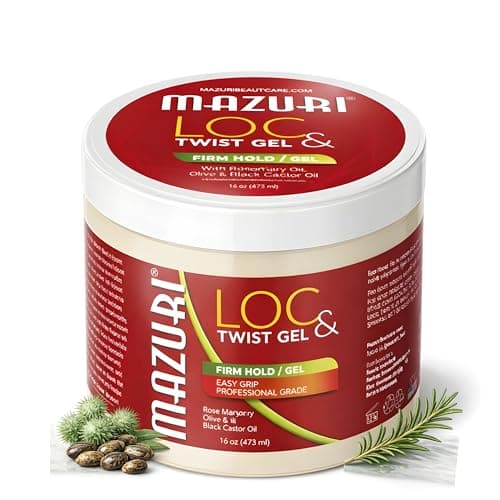 Image of Mazuri Loc & Twist Gel Firm Hold 473ml – Professional Styling Gel for Locs Twists and Braids, Strong Hold Without Flakes, Nourishing Olive Rosemary and Castor Oils, Adds Shine and Control
