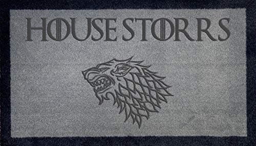 Image of Artisan Kiss 70cm x 40cm Washable Door Mat Game of Thrones HOUSE PERSONALISED STARK EMBLEM (Light Grey)