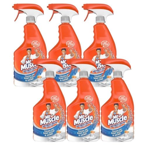 Image of Mr Muscle Advanced Power Bathroom Cleaner Tough On Soap Scum & Grime Mandarin Scent 750ml 6 Pack with Welari Thank You Card | 6 Pack| 6 x 750ml