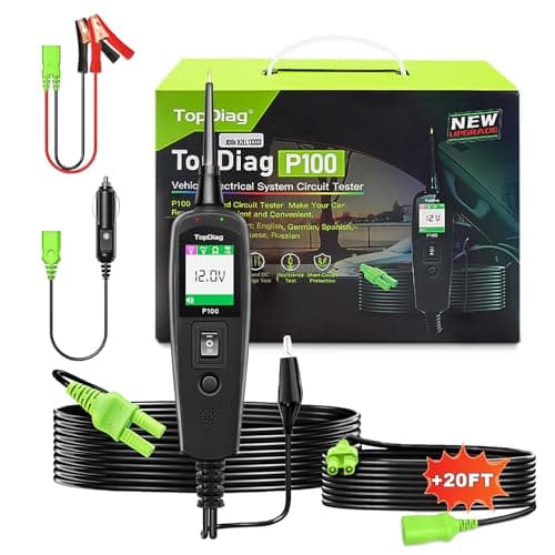 Image of TopDiag P100 Automotive Circuit Tester 12V 24V Power Circuit Probe Tester, Car Electrical Test Tool Kit AC DC Digital Voltage Tester, Auto Diagnostic Kit for Vehicle Trailer Truck Motorcycle Boat
