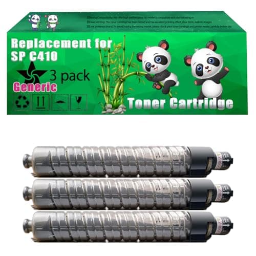 Image of Replacement SP C410 Toner Cartridge Compatible for Ricoh Aficio CL4000HDN SPC410 CL4000 CL4000DN SPC410DN SPC411DN SPC420 Printers (3 Pack Black)