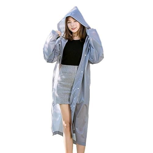 Image of Boolavard Unisex Adults Rain Poncho, lightweight, reusable, and packable on the go rain protection (UK, Alpha, One Size, Regular, Regular, Grey)