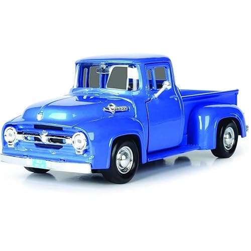 Image of 1956 F-100 Pickup Truck Blue Metallic American Classics Series 1/24 Diecast Model Car by Motormax 73235AC-BL