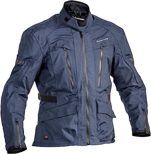 Image of Halvarssons Gruven waterproof Motorcycle Textile Jacket, dark blue, 52