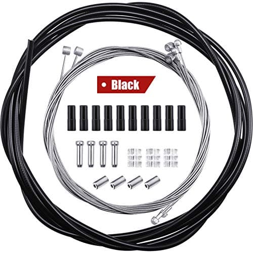 Image of 4 Pieces Universal Bike Inner Brake Cable Housing Kit Bicycle Brake Cable Replacement for Mountain and Road Bike Gear Kit (Black)
