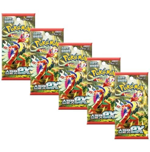 Image of Pokemon Scarlet EX Korean Booster Packs x5 | Scarlet & Violet Korean | Korean Pokemon Cards | 5 Cards Per Pack | Titan Authenticated