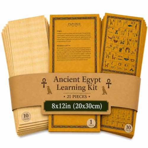Image of 10 Blank Egyptian Papyrus Sheets for Art Projects and Schools 8 x 12 in 20 x 30 cm