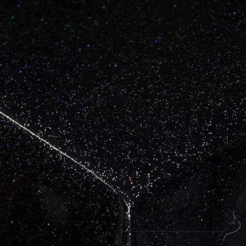 Image of TheFabricTrade Wipe Clean PVC Tablecloth Vinyl Oilcloth Kitchen Table Cover Protector - Black Glitter Sparkly (100 x 140cm)
