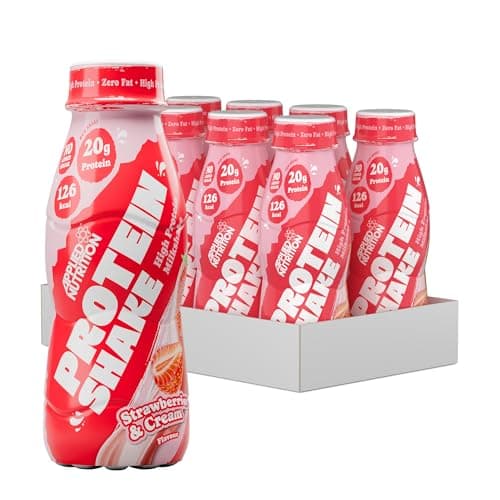 Image of Applied Nutrition Protein Shakes - High Protein Shake Ready To Drink, Protein Drink With 20g Of Protein, Low Fat Protein Shake, On The Go Bottle - 8 x 330ml (Strawberry)
