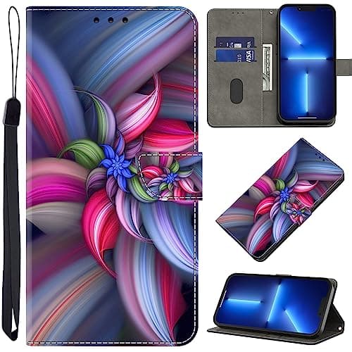 Image of GLANDOTU Case for Samsung Galaxy S7 Edge 5.5 Inch Phone Case, Multi-Pattern PU Leather Wallet Flip Case with [Standing Function] [Card Holder] [Wrist Strap] for Samsung S7 Edge -Colourful Flowers