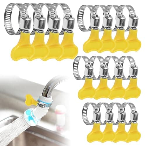 Image of 16PCS Jubilee Clips with Handle Stainless Steel Tightening Pipe Clips Adjustable Hose Clamp,Pipe Clips Worm Drive Clamps Assortment Kit for Securing Home Gas Flexible Connections(16/25/32/44mm)