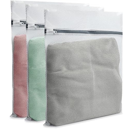 Image of Mesh Laundry Bags with Zips, 40x30cm Reusable Washing Bag for Laundry, Fine Laundry Bags Washing Machine Wash Bag for Clothes, Socks, Underwear, Bra (3PCS)