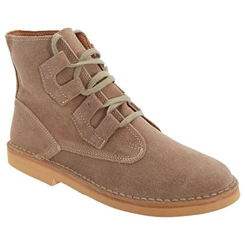 Image of Roamers Ghillie Tie Desert Boots - Real Suede, Dark Taupe, Men's Size 10 UK